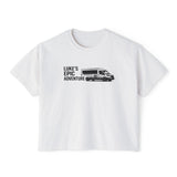 women's boxy tee - "Luke's Epic Adventure" Van Graphic