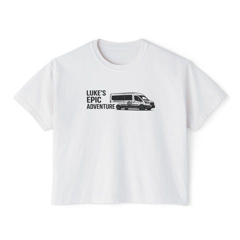 women's boxy tee - "Luke's Epic Adventure" Van Graphic