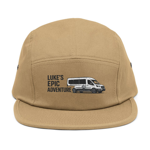Embroidered Camper Van 5-Panel Cap — "Luke's Epic Adventure"