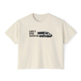 women's boxy tee - "Luke's Epic Adventure" Van Graphic