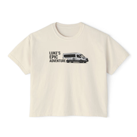 women's boxy tee - "Luke's Epic Adventure" Van Graphic